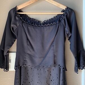 BANANA REPUBLIC Limited Edition Black Laser Cut Midi Dress